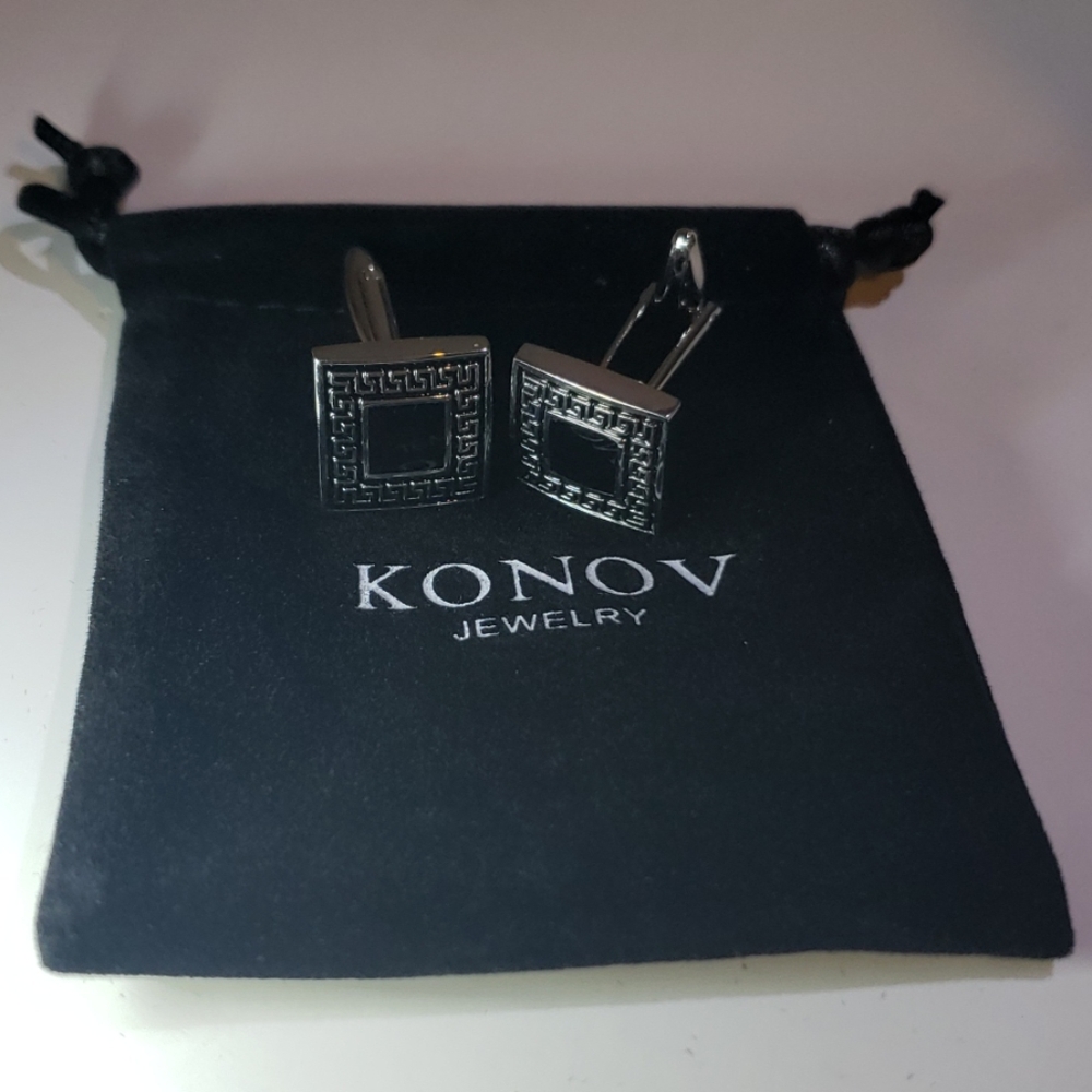 KONOV	Men's Rhodium Cufflink